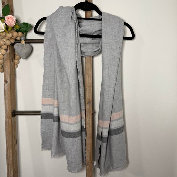 Gap Gray Pink Scarf 73"x23" - Picture 2 of 6